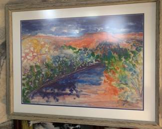 Jill Louise Campbell "Turquoise Reflected" Large Giclee Framed