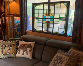 One of Two Leaded Windows and Nevio 2-Pc Power Sectional Motion Chairs