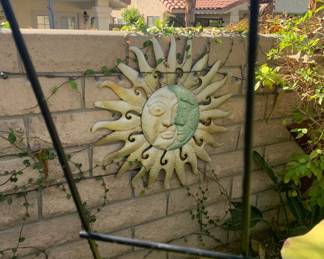 Example of the Large Metal Wall Sculpture Garden Art in the Garden