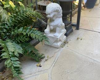 Large White Foo Dog, a Pair