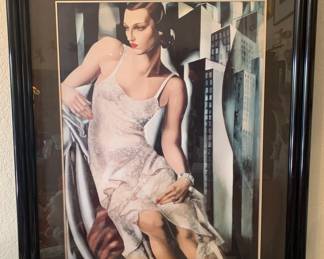 Tamara de Lempicka Large Art Print Framed, One of Two Available