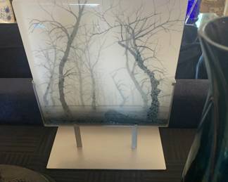Paul Messink "Gnarled Sentinels" Opaque Glass Art and Stand