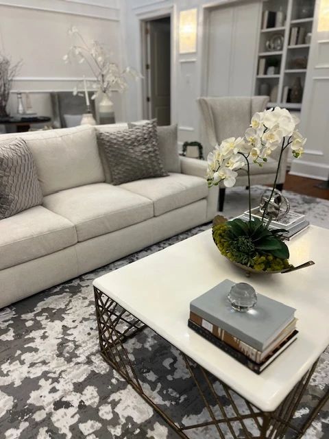 Bernhardt sofas, Gabby coffee table, Custom chairs, Feizy rugs & lots of accessories!