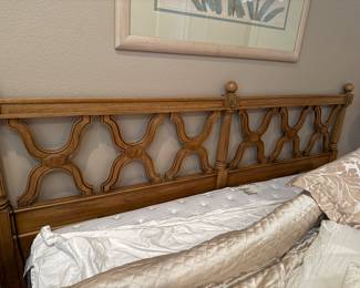 Head board, Queen. Blankets, wall decor. All Items in room.