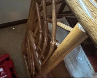 Vintage Bamboo and Rattan Tier Side Table or Bar Cart second image