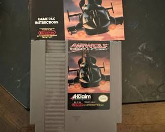 Airwolf NES Game Cartridge and Instructions