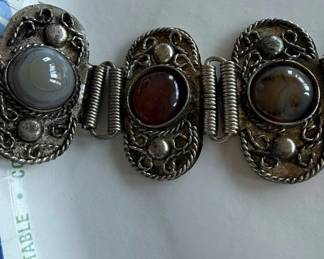 Vintage MultiStone Filigree Link Bracelet second image