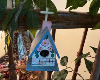 HandPainted Wooden Church Birdhouse Ornament