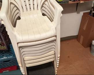 Grosfillex Pacific Fanback Plastic Patio Chairs