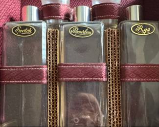 Vintage Portable Liquor Decanter Set with Case and Bar Tools second image