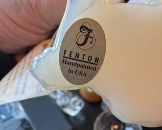 Fenton Glass Handpainted Cat Figurine