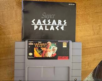 Super Caesars Palace Super Nintendo Game Cartridge and Manual