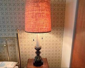 Vintage Stiffel Candlestick Table Lamp with Textured Shade