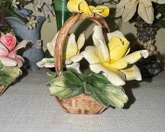 Nuova Capodimonte Porcelain Flower Basket