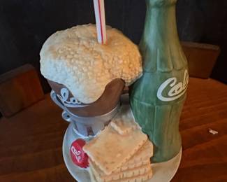 CocaCola Soda Fountain Drink and Bottle Figurine