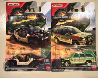 Matchbox Jurassic World Rebirth OffRoad Ingen Vehicle and Ford Explorer