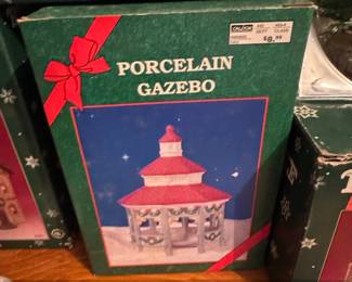 Caldor Porcelain Gazebo Christmas Village Piece