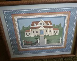 Framed Folk Art Print by Charles Wysocki Ice Cream and Hopscotch