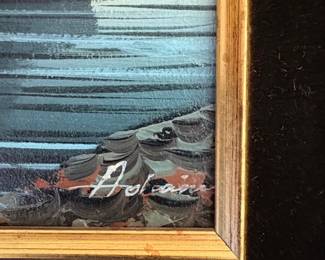 Seascape Painting with Sailboat by A. Holden second image