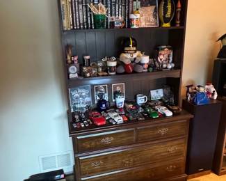 Assorted DieCast Model Cars and Collectibles Display