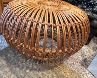 Franco Albini Style Rattan Ottoman