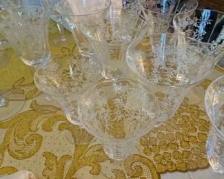 Cambridge Rose Point Crystal Stemware Set