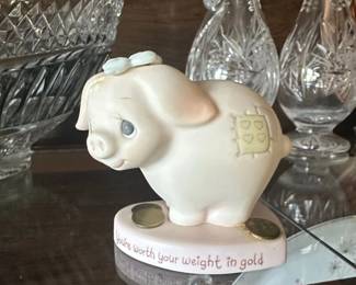 Precious Moments Youre Worth Your Weight in Gold Piggy Bank E
