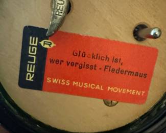 Reuge Musical Wine Glasses with HK Wien Makers Mark  Die Fledermaus Tune second image