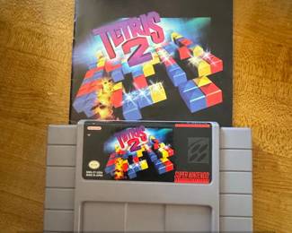 Tetris Super Nintendo Cartridge and Manual