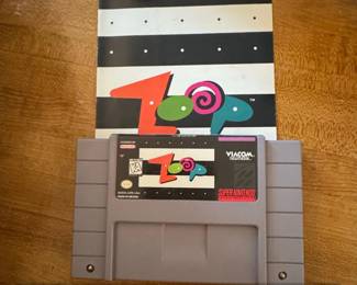 Zoop Super Nintendo Game Cartridge and Manual
