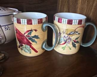 Lenox Winter Greetings Everyday Cardinal and Goldfinch Mugs