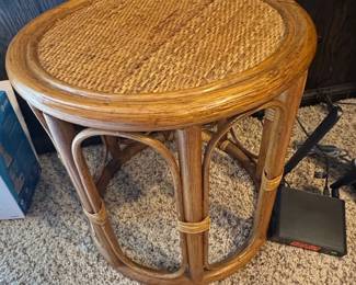 Vintage Rattan Side Table