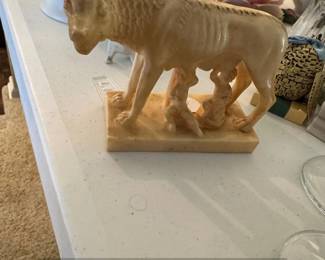 Classic Figure Romulus and Remus Sculpture by A. Santini