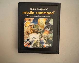 Atari Missile Command Video Game Cartridge