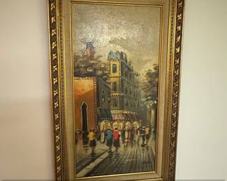 Vintage Parisian Street Scene Painting by Babin second image