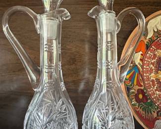 Vintage Cut Glass Cruet Set