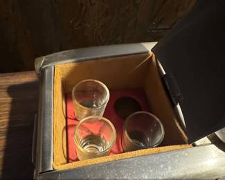 Vintage MercedesBenz or Tin Toy Car with Decanter and Shot Glasses fourth image