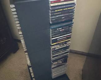 CD Storage Tower with Assorted CDs