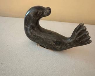 Vintage Inuit Soapstone Seal Carving
