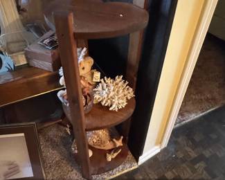 Vintage Folding Tier Pie Stand with Nautical Decor