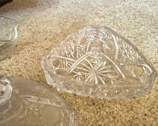 Cut Crystal Candy Dish with Lid Pinwheel Pattern second image