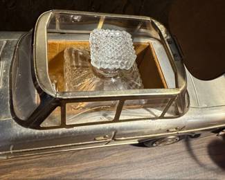 Vintage MercedesBenz or Tin Toy Car with Decanter and Shot Glasses third image