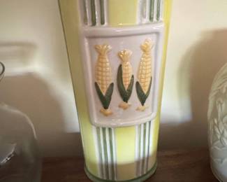 Vintage Corn Motif Ceramic Vase
