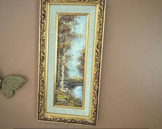 Framed Landscape Oil Painting by S. Chille