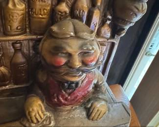 Vintage Genius at Work Bar Decor Lamp with Bartender Figurine second image