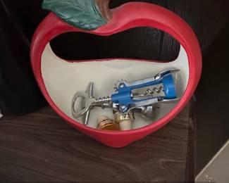 AppleShaped Ceramic Wall Pocket with Corkscrew