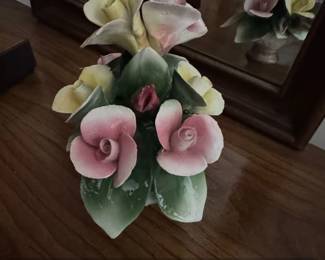 Capodimonte Porcelain Floral Arrangement Figurine