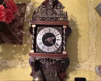 Vintage Dutch Zaanse Wall Clock with Atlas Figure