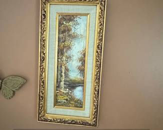 Framed Landscape Oil Painting by S. Chille
