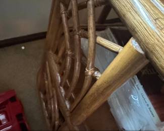 Vintage Bamboo and Rattan Tier Side Table or Bar Cart second image